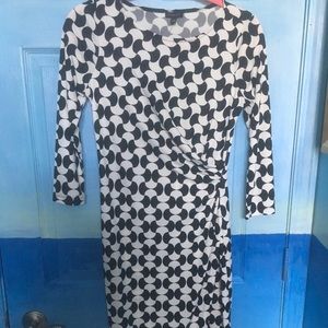 Talbots Graphic Faux Wrap Dress